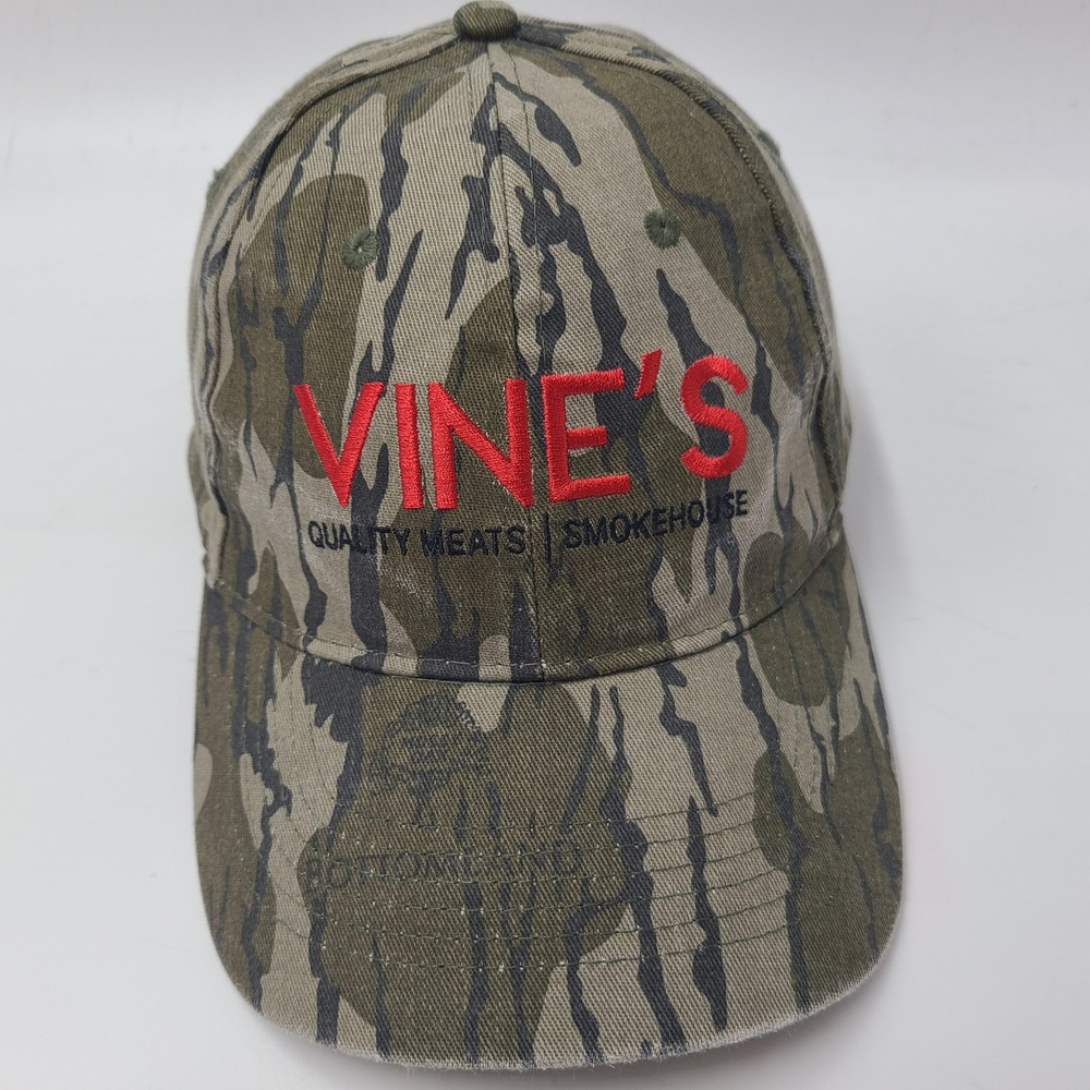 Vines Quality Meats Smokehouse Hat Adjustable Camo Green Red Mississippi Men